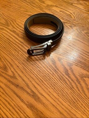 Mio Marino Black Leather Belt with Black Accent - Men’s